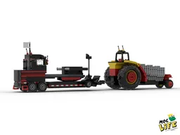 Pulling tractor with sled