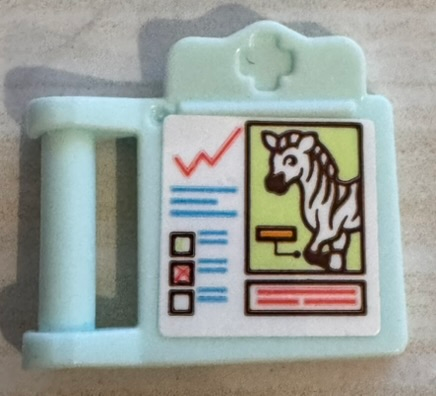 Lego Friends Accessories Medical Clipboard with Bar Handle with Check Boxes, Writing and Zebra Pattern (Sticker) - Set 41717