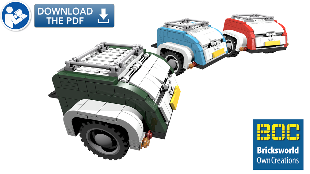 Lego MOC Download BOC-WF-B/G/R Digital building manual Westfalia Luggage Trailer Darkazur/Green/Red for Creator set 10220, 10242 and 10252