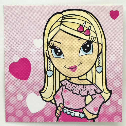 Lego Clikits Insert, Thin, 10 x 10 with 'Heart' Print / [No Color/Any Color]