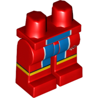 Lego Hips and Red Legs with Blue and White Center and Yellow Stripe and Team GB Logo Print / Red