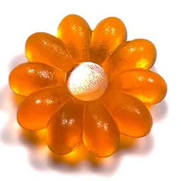 Clikits Icon, Flower 2 x 2 Large, 10 Petals with Pin [Frosted] / Trans-Orange
