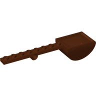 Lego Launcher, with 1 x 8 Plate with Pin Hole and Bucket (Catapult) / Reddish Brown