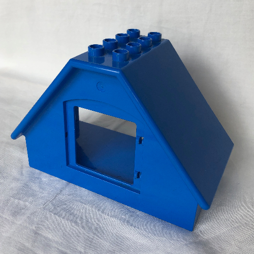 Lego Duplo Building 4 x 8 x 5 with Window Opening with Leaves and Black Stripes Print