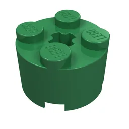 Brick Round 2 x 2 with Axle Hole / Green