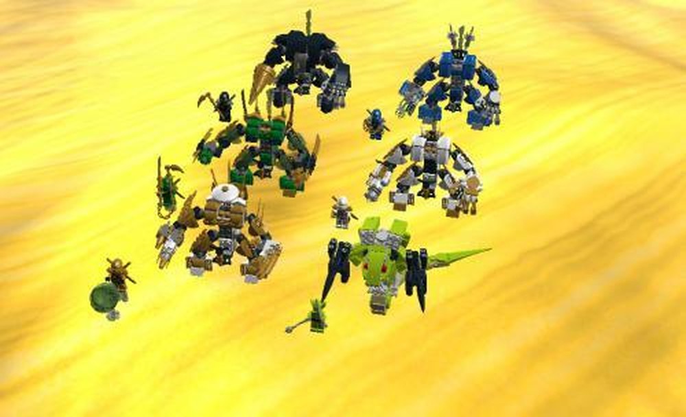 Lego Jay, Cole, Lloyd, Golden Lloyd and Skake´s Mech