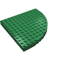 Brick Round Corner 12 x 12 / Green