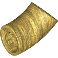 Lego Brick Round 2 x 2 D. Tube with 45° Elbow and Axle Holes (Crossholes) at Each End [SHORT] / Pearl Gold