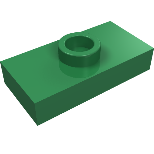 Lego Plate Special 1 x 2 with 1 Stud without Groove (Jumper) / Green