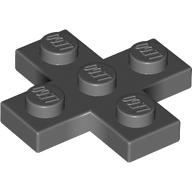 Lego Plate 3 x 3 Cross / Dark Bluish Gray
