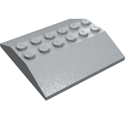 Lego Brick Sloped 33° 6 x 6 Double (Train Roof) / Light Bluish Gray