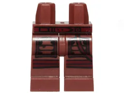 Hips and Reddish Brown Legs with Pockets, and Dark Red Belt and Knee Straps Print