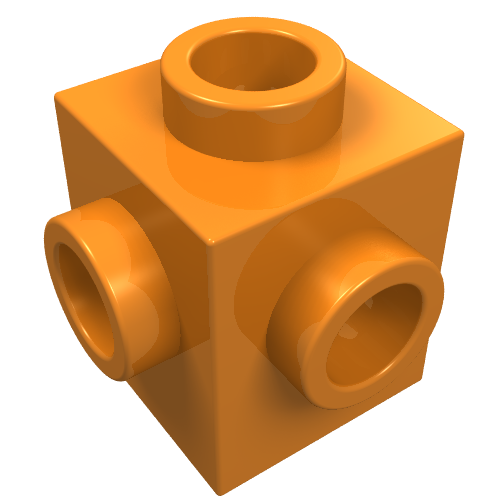 Lego Brick Special 1 x 1 Studs on 4 Sides / Orange