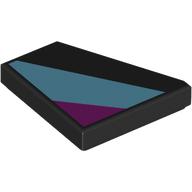 Lego Wedge Tile 2 x 2 Right with Medium Azure/Magenta Shapes print