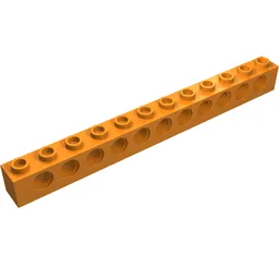 Technic Brick 1 x 12 [11 Pin Holes] / Orange