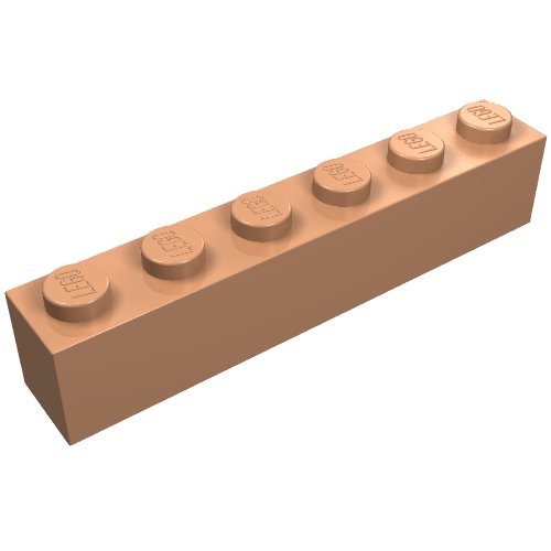 Lego Brick 1 x 6 / Nougat