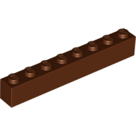 Lego Brick 1 x 8 / Reddish Brown