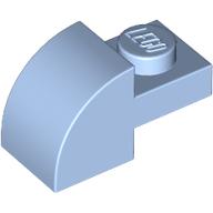 Lego Brick Curved 1 x 2 x 1 with Curved Top / Bright Light Blue