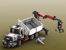 Iveco Magirus 330-30 trilateral tipper and Palfinger Epsilon crane