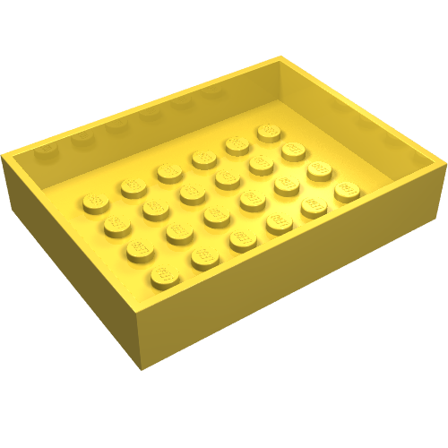 Lego Box 6 x 8 x 1 1/3 Bottom / Yellow
