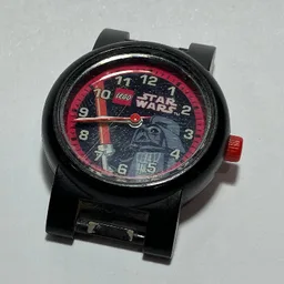 Watch Face with 'LEGO Star Wars' Logo, Red Circle, Darth Vader Print / Black