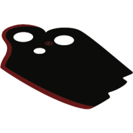 Lego Neckwear Cape, Angled with Dark Red Boarder Print / Dark Red