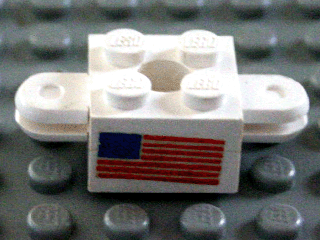 Lego Arm Holder Brick 2 x 2 with Round Top Hole with Arms with United States of America (USA) Flag Pattern (Sticker) - Sets 367-1 / 565-1
