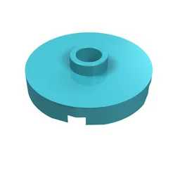Plate Special Round 2 x 2 with Center Stud (Jumper Plate) / Medium Azure