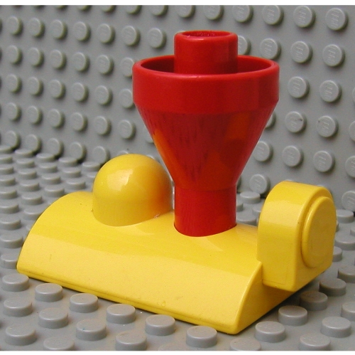 Lego Duplo Train Steam Engine Funnel Top, Red Top / Yellow