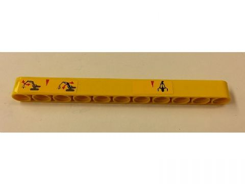Lego Technic, Liftarm Thick 1 x 11 with Excavator Controls Pattern (Stickers) - Set 42006
