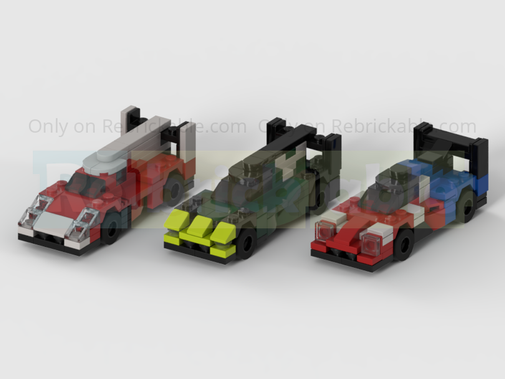 Lego Glickenhaus, Vanwall & Isotta Fraschini Hypercar Racing Cars - Half Speed Champions Scale