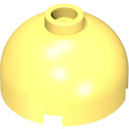 Brick Round 2 x 2 Dome Top, Hollow Stud / Bright Light Yellow