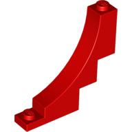 Lego Brick Curved 1 x 5 x 4 Inverted / Red