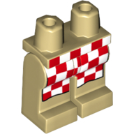 Lego Hips and Tan Legs with Red and White Checkered Apron Print / Tan