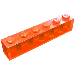Brick 1 x 6 / Trans-Neon Orange