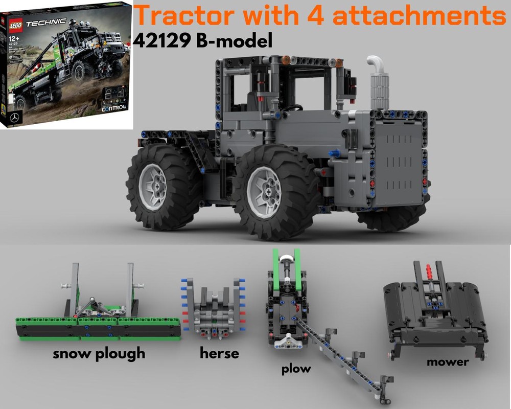 Lego 42129 Tractor With 4 Attachments