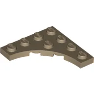 Plate Special 4 x 4 with 3 x 3 Quarter Round Cutout / Dark Tan