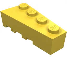 Brick Wedged, Angled 4 x 2 Right / Yellow