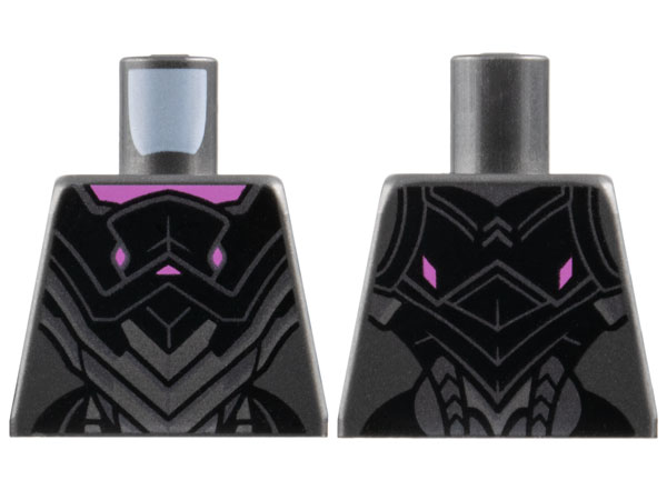 Lego Torso Armor with Silver and Dark Silver Chevron Plates and Dark Pink Trim Pattern