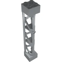 Support 2 x 2 x 10 Girder Triangular Vertical - Type 4 - 3 Posts, 3 Sections / Light Bluish Gray