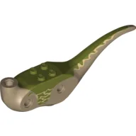 Animal Body Part, Dinosaur, Raptor Body with Olive Green Markings Print / Dark Tan