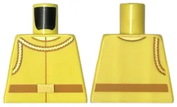 Torso Jacket Plain, Medium Nougat Belt, Gold Buckle, Ropes, and Neck Pattern / Bright Light Yellow