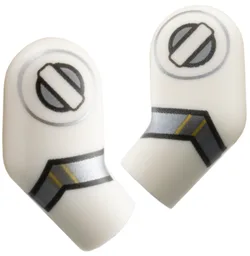 Arm, (Matching Left and Right) Pair with Circle and Silver Chevron Pattern / White
