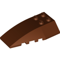 Lego Brick Wedged, Curved 6 x 4 Triple / Reddish Brown