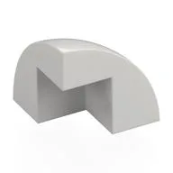 Brick Round Corner, Curved 2 x 2 x 1 2/3 Quarter Dome with 1 Cutout / White