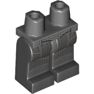 Lego Hips and Black Legs with Dark Bluish Gray Legs with Silver Texture Print / Dark Bluish Gray