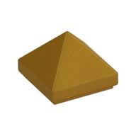 Lego Brick Sloped 45° 1 x 1 x 2/3 Quadruple Convex [Pyramid] / Pearl Gold