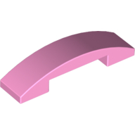 Lego Brick Curved 4 x 1 Double with No Studs / Bright Pink