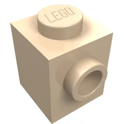 Brick Special 1 x 1 with Stud on 1 Side / Light Nougat