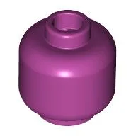 Minifig Head [Plain] [Vented Stud - 2 Holes] / Magenta